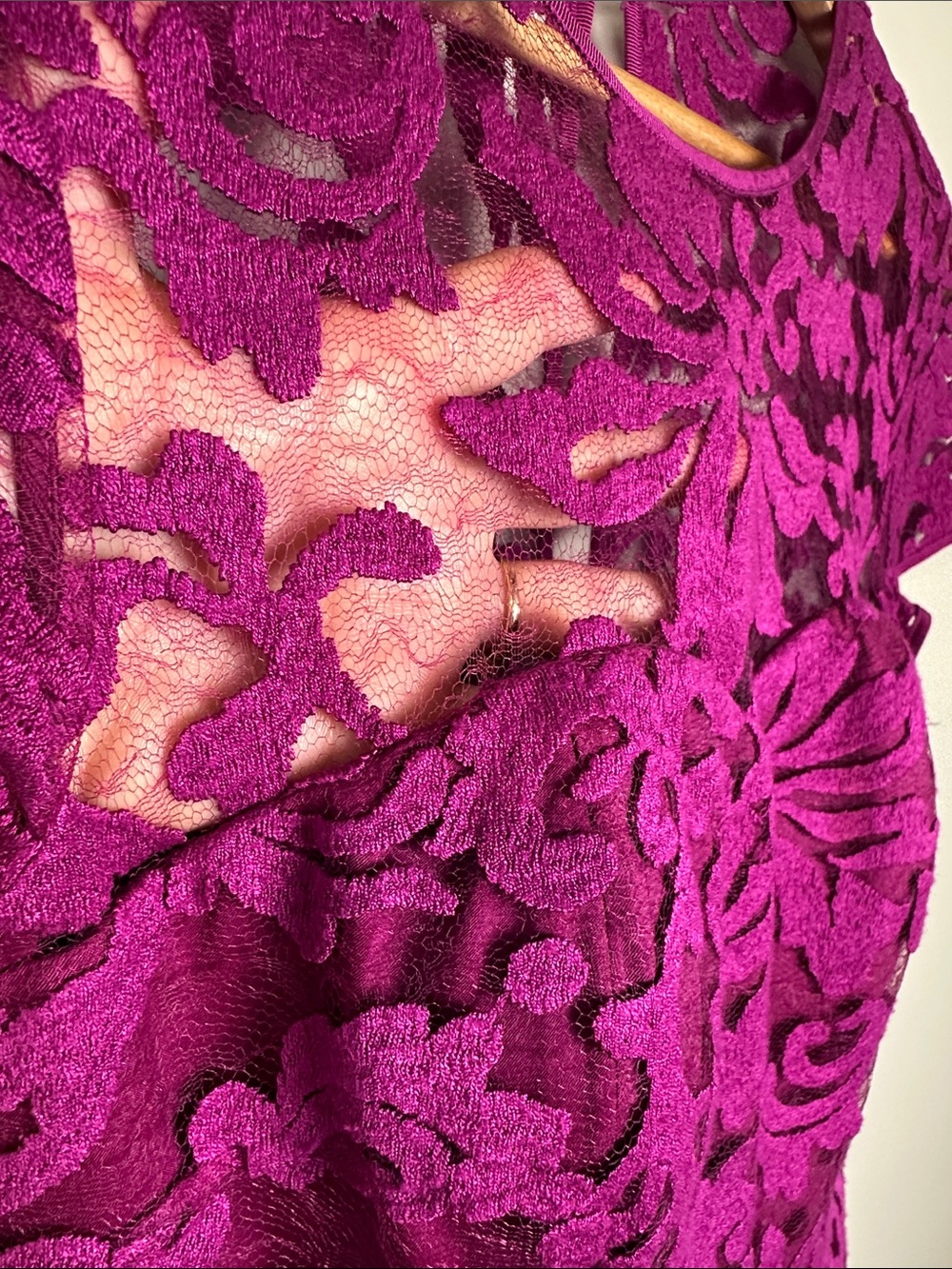 Ted Baker Fuchsia Lace Fit-and-Flare Mini Dress Formal wedding guest designer - Picture 5 of 16